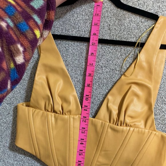 Zara - Corsetry faux leather top caramel - Picture 6 of 9